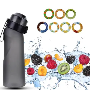 Air Water Bottle with 7 Flavor Pods | BPA-Free, Leak-Proof Sports Bottle | Scented, Perfect use for Fitness, Gym, and Outdoor Starter Set (Matt Black)