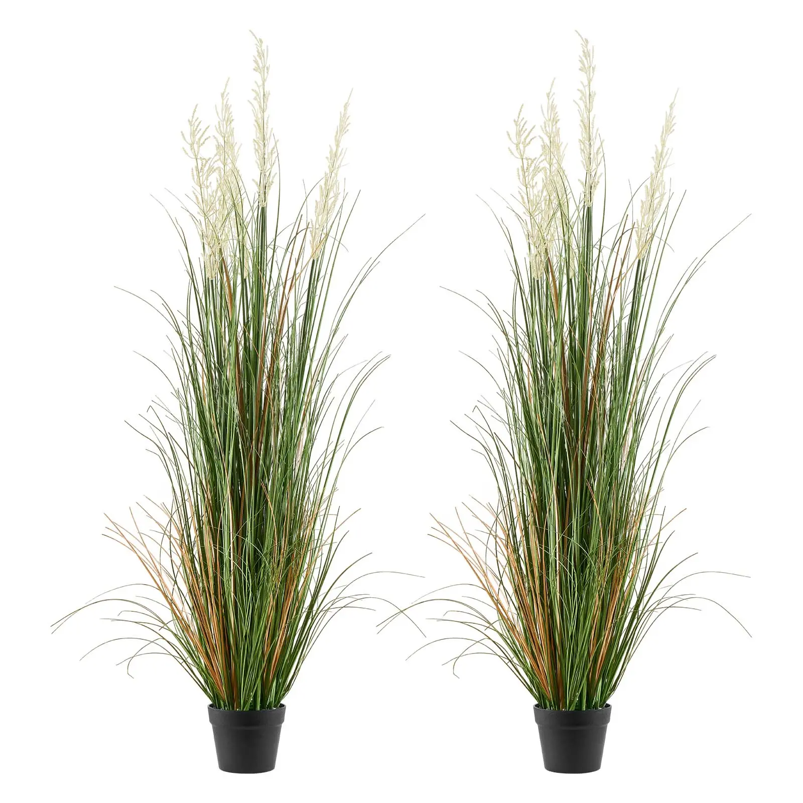 VEVOR Artificial Grass Plant, 2 Pack 59 inch Faux Reed Flower Grass in Pot, Premium PVC Fake Greenery Shrubs Plant for Indoor Outdoor House Home Garden Office Room Decor, Housewarming, Green