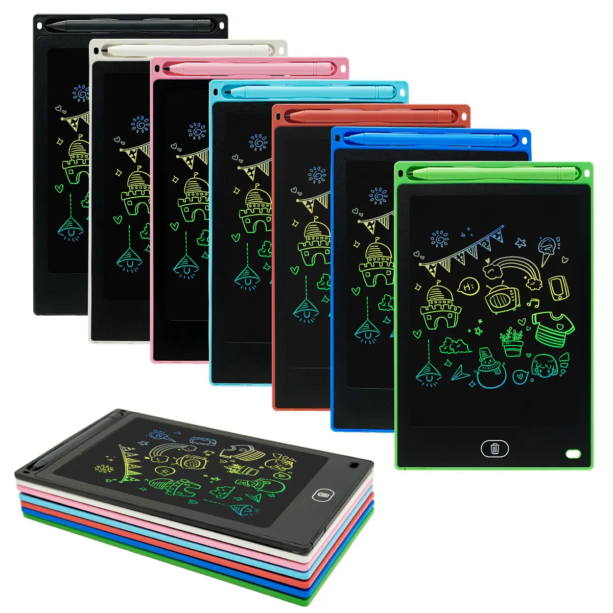 MIHUA 8.5-Inch LCD Writing Tablet - Portable Reusable Backlight-Free Glare-Free Pressure-Sensitive Electronic Drawing Board, Kids' Educational Toy Learning Tool, Battery-Powered Pink Gift Item