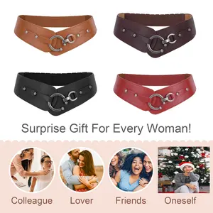 SUOSDEY Women's Fashion Vintage Wide Elastic Stretch Waist Belt With Interlock Buckle Halloween Belt
