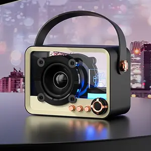 Glass transparent Bluetooth speaker, portable mini outdoor USB charging subwoofer, desktop ambient light Bluetooth speaker