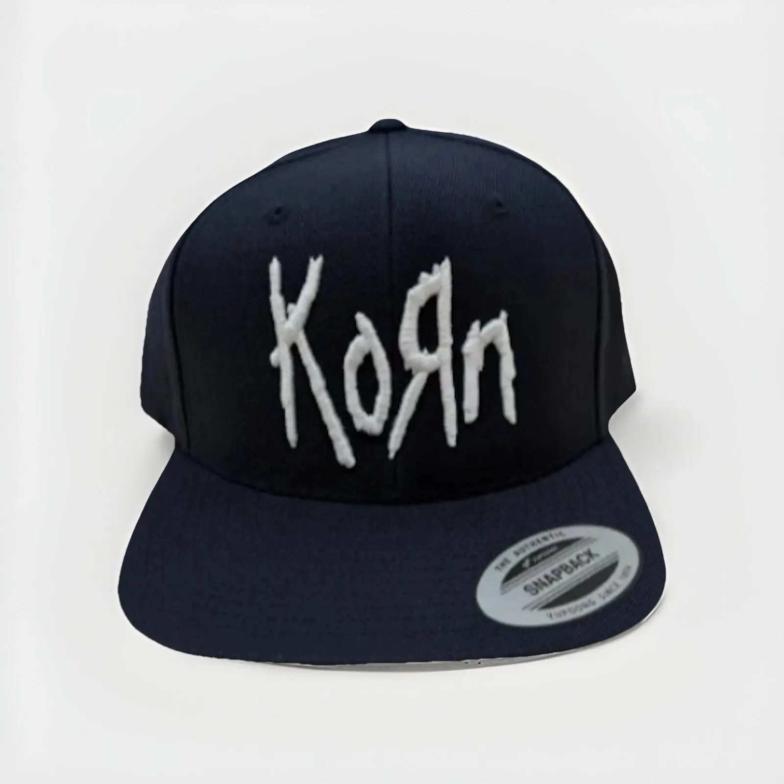 Yupoong The Classic KORN Heavy Metal Spellout Classic Logo SnapBack Cap Hat Black