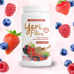 Yeri Fibra Frutos Rojos, Fiber Supplement Powder 300 g (10.5 oz) with Wheat & Soy Protein, Mixed Berry Flavor, Popular TikTok Product, Made in Mexico, Easy Daily Beverage Mix