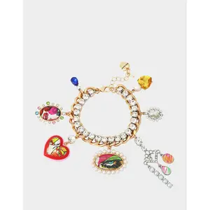 Betsey Johnson ART CAMPAIGN CHARM BRACELET MULTI