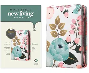 NLT Compact Zipper Bible, Filament Enabled (Cloth, Floral Garden, Red Letter)