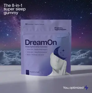 Project SuperHuman DreamOn Sleep Optimization Gummies 8-in-1 Formula for Restorative Sleep & Stress Relief Natural Mushroom Wellness Gummies Raspberry Flavor 60 Gummies