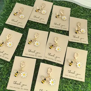 10pcs Keychain with Thank You Cards, Inspirational Friendship Gift Set, Valentine’s Day Christmas Holiday Stocking Stuffer, Unique Affordable Gift for Her Him
