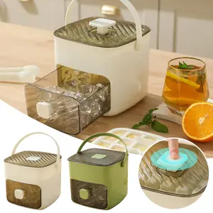 48-Grid Ice Cube Maker, Large Capacity Double Layer Design, Food Grade Plastic Storage Tray for Freezer, Kitchen Gadget