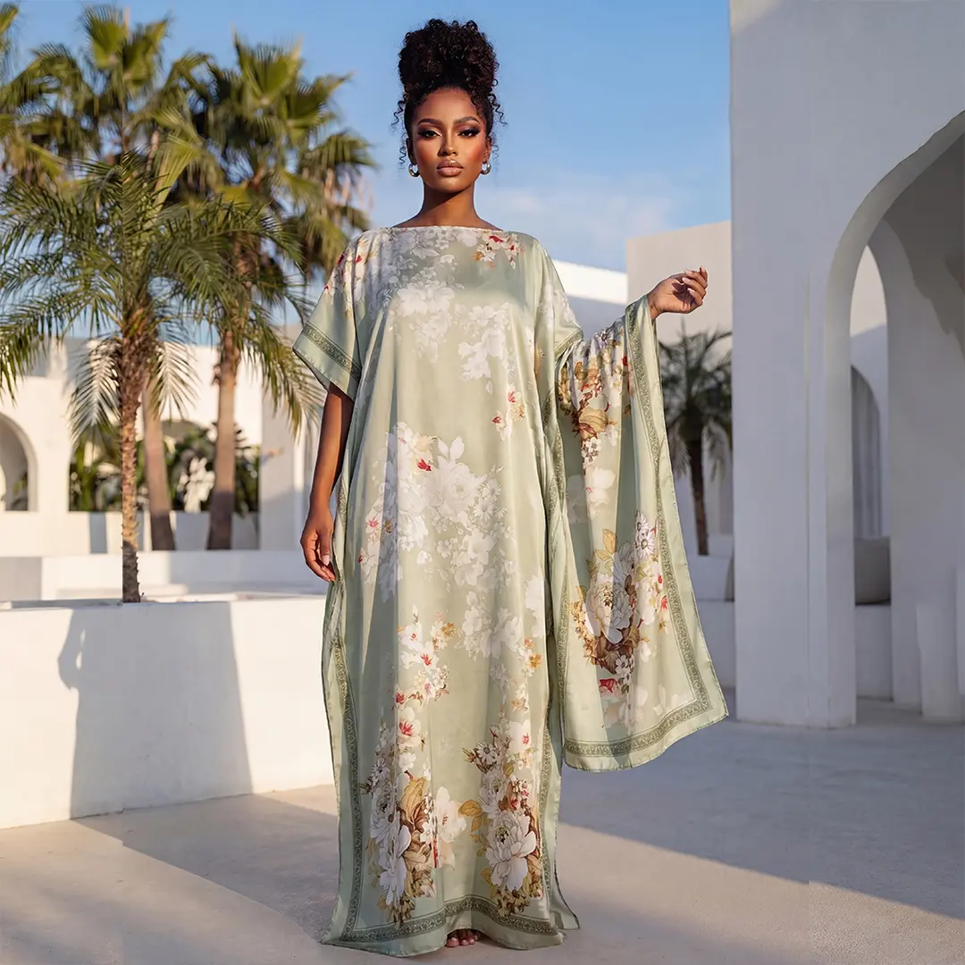 Women’s elegant printed scarf set—loose, soft, perfect for beach outings and ideal for both vacation and everyday wear; a trendy, all-season shawl/poncho that can be worn year-round. print floral