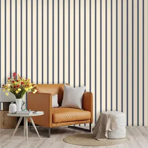 Vertical Stripe Style Wallpaper, Peach Base Color, PVC Material, Self-Adhesive, Ideal for Kitchen/living Room/bedroom, Large Area Wall Decor