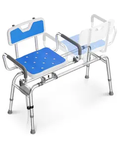 Juswell 360° Swivel Shower Chair Adjustable Height Transfer Bench for Bathtub, Shower Chair for Elderly and Disabled with Pivoting Arms for Safety Bathing summerwins