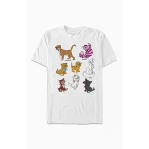 PacSun Men's Disney Cats Grid T-Shirt - Multicolor