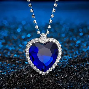 Lanjing Jewelry Sea Star Blue Sapphire Crystal Zirconia Silver Pearl Necklace for Women's Unique Beauty Elegant Fashion Accessory