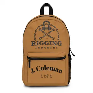 Rugged Worker Backpack | Personalized Rigging Industry Pack, Custom Name Backpack, Durable Travel Gear, Ideal for Outdoors, Gifts for Him