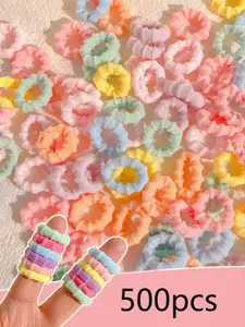 500pcs Non-Slip Hair Ties, Scrunchies, High Elasticity Rubber Bands, Elastic Hair Accessory, Cute Style for All Seasons, Daily Wear & Holiday Gifts