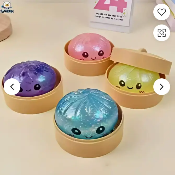 Mystery Squishy Dumpling Toy - Cute Kawaii Glitter Stress Ball with Surprise Color, Soft Fidget Sensory Gift for Kids, Novelty Rebound Creative Release Toy for Mid-Year Sale Occasions (1 Random Pick)