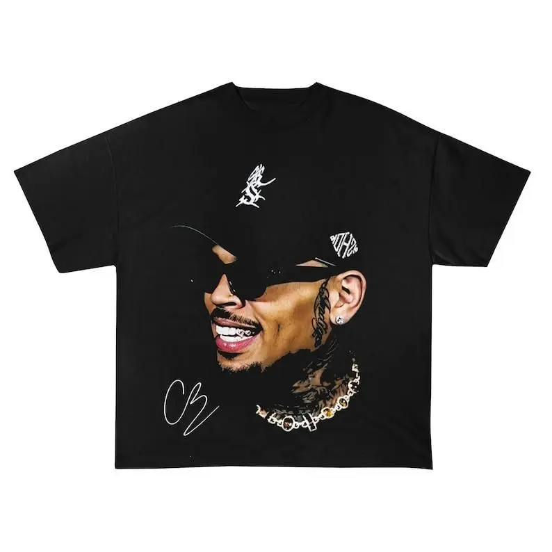 Women's The Face Of Breezy C.Brown Graphic Tee - All Seasons Basic Tee, RnB Merch, Fan Club Apparel, Unisex Streetwear, Fitted Cut, Plain Print, Short Sleeve