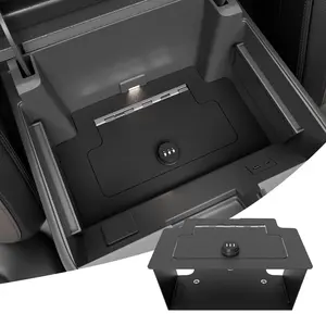 [Fits 23-26 Silverado & Sierra]Center Console Safe Organizer Compatible with 2023-2026 Chevy Silverado GMC Sierra 1500 Redesigned 2022 Model Lock Box Console Safe Vault Replacement for 2022-2026 Chevy Silverado Accessories
