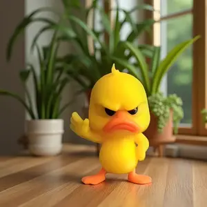 Angry Christmas Duck 3D Printed Holiday Buddy, Perfect for Car Dash, Desk & Tree Decorations, Adds Festive Cheer to Any Space