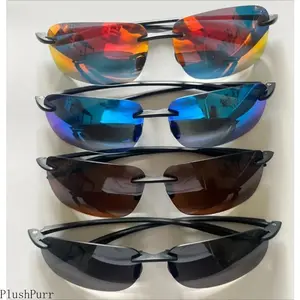 Unisex Lightweight Polarized Sports Eyewear, TR90 Rimless Frame Polarized Glasses, Outdoor Shades for Running, Driving