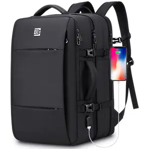 Bruno Cavalli Travel Backpack #18568BA ,40L Expandable, Leakproof Carry On with 17" Laptop Compartment USB Charging Water Bottle Pocket Business Travel Adventure IATA Approved Waterproof Anti-Theft
