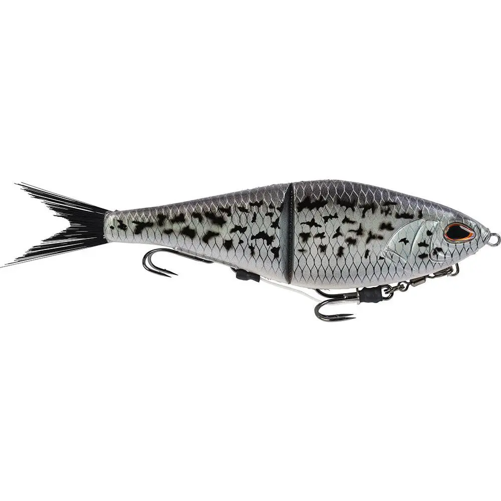 Soft Plastic Artificial Lures for Bass Fishing - 10 Inch 4.2 oz Slow Sinker, Mesh-Reinforced Body, Wide Glide Action, Chop Action, Broad Shape, Brush Tail Realism