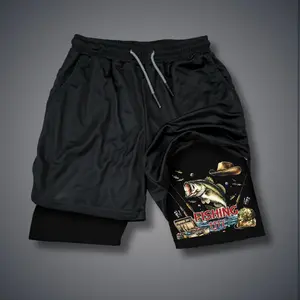 Double-Layer Sports Shorts Graphic Shorts Black Shorts Camo Shorts Streetwear Shorts Men Outfits Men Short Shorts Vacation Outfits Shorts