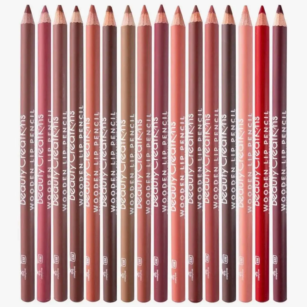 Beauty Creations Wooden Lip Liners, Creamy Pigmented Formula, Smooth-Gliding, Long-Wear Makeup Pencils, Matte Lip Cosmetic, Smoothening, Ur A Peach