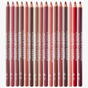 Beauty Creations Wooden LIP Liners, Very Creamy Formula, Glides Smoothly, Pigmented, Long Wear Wooden Pencils Lipliner Lipstick Cosmetic Matte Lip Bullet