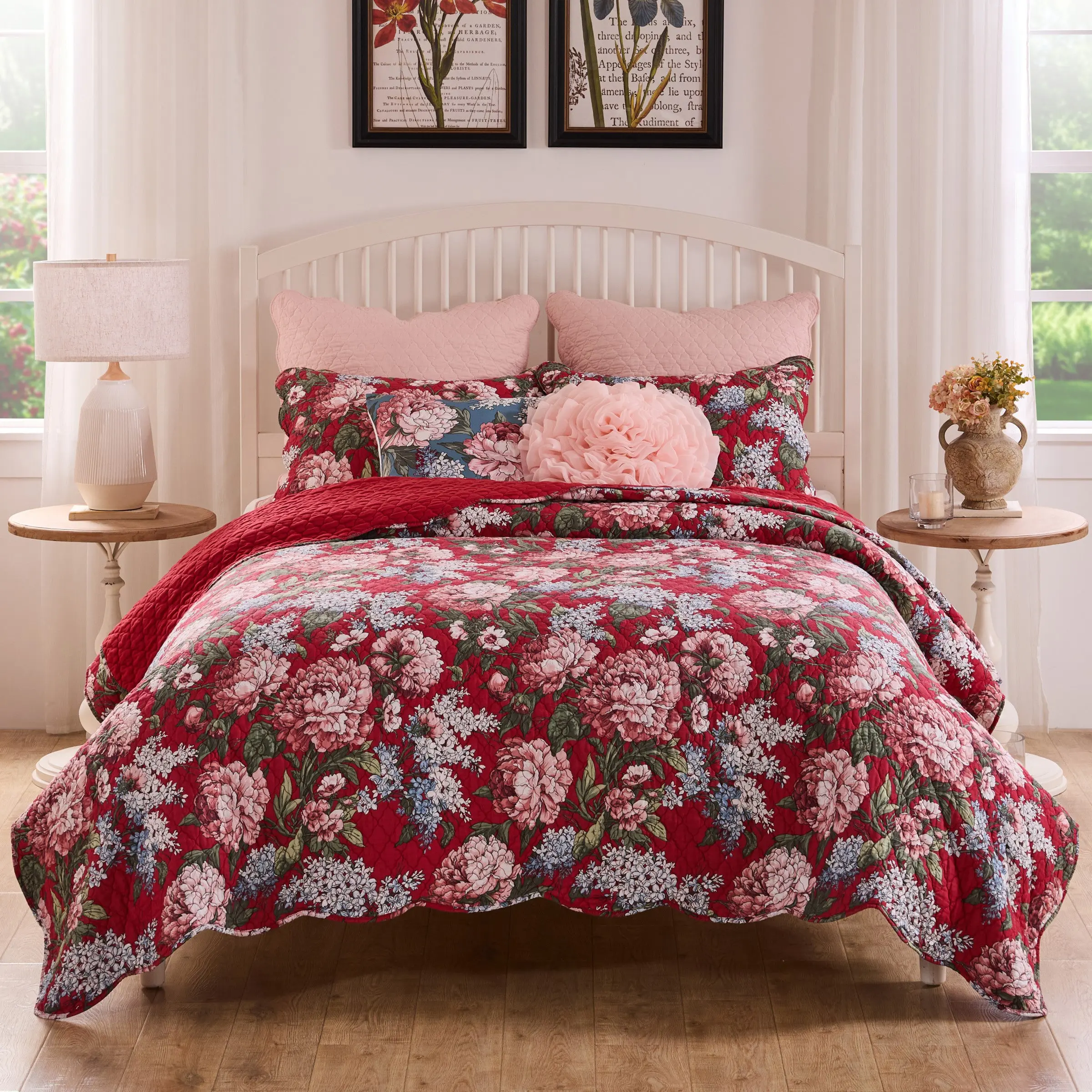 Greenland Home Fashions Millie Quilt Set – 3-Piece King/Cal King Bedding, 105x95 Inch