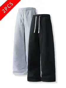 summervibes 2-pack men’s casual athletic pants, loose straight fit, knit versatile sweatpants, spring/summer/autumn styles