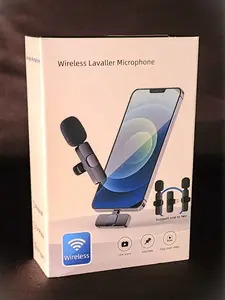 2 pcs Wireless Lavalier Lapel Microphones for Smartphones and Audio Devices, Type-C or Lightning, Portable Rechargeable USB Wireless Lavalier Microphone Set wireless  lavalier