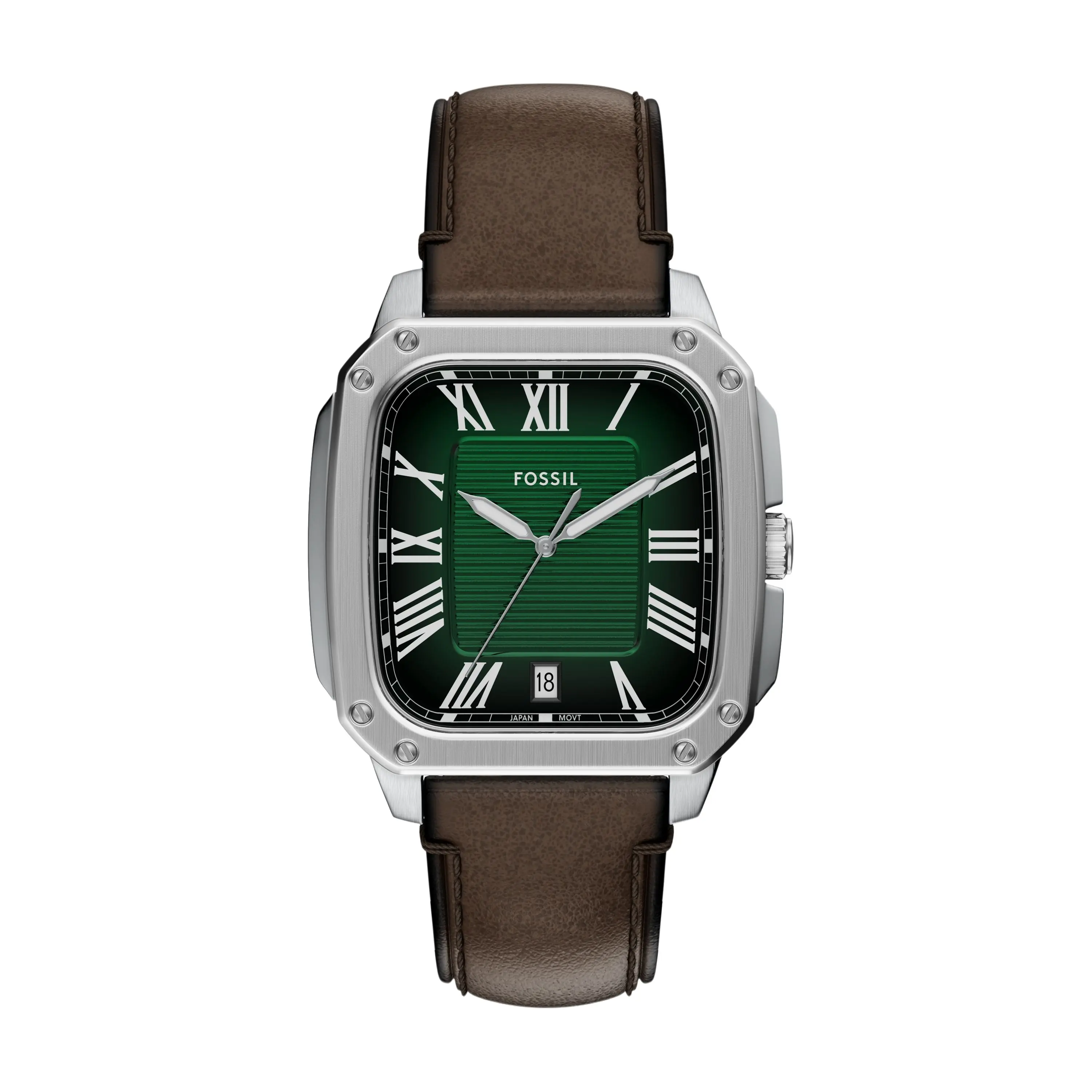 Fossil Men's Crosby 42mm Three-Hand Brown Leather Watch