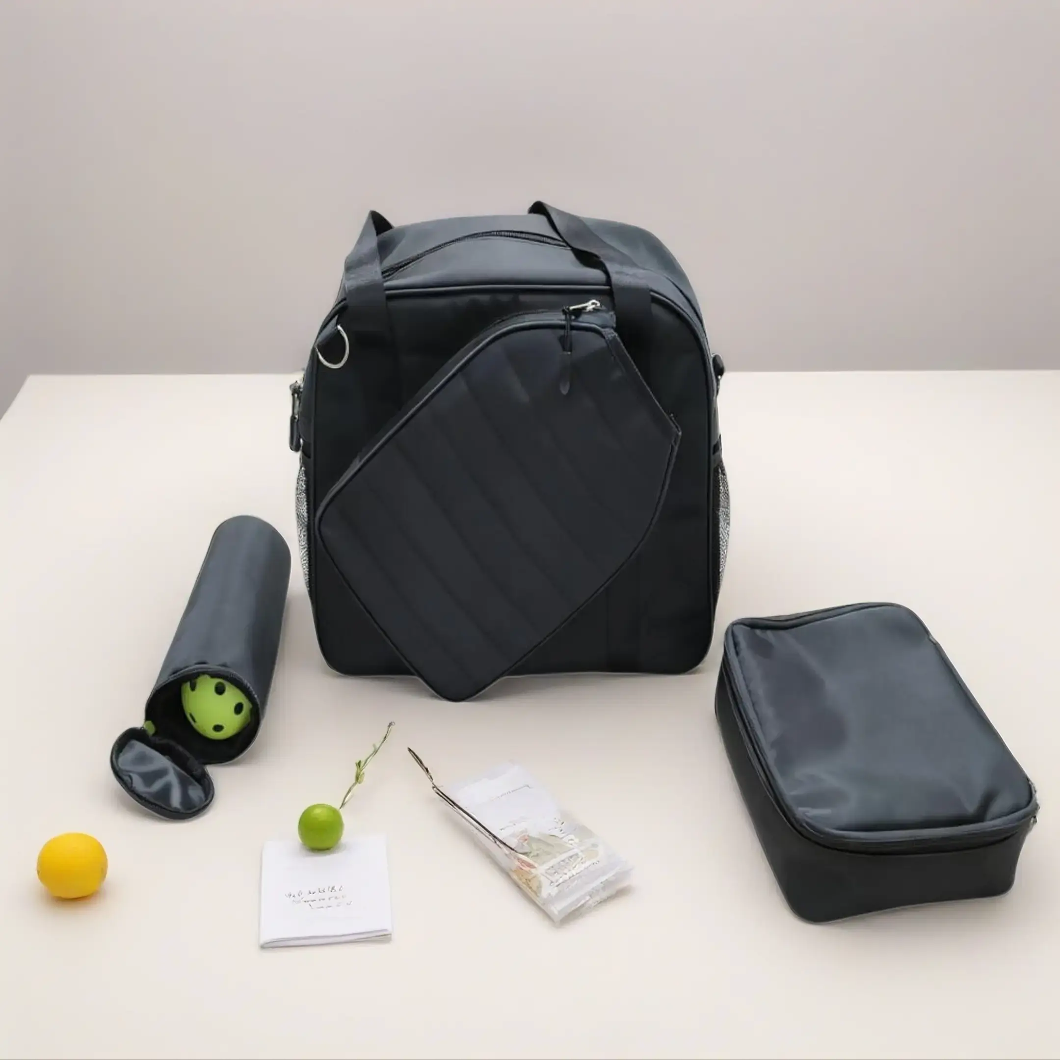 Large Waterproof 3-in-1 Outdoor Sports Gym Shoulder Bag for Pickleball & Tennis, Detachable Strap, Includes Ball, Ice Bags & Accessories - Sohochic, Includes Accessories