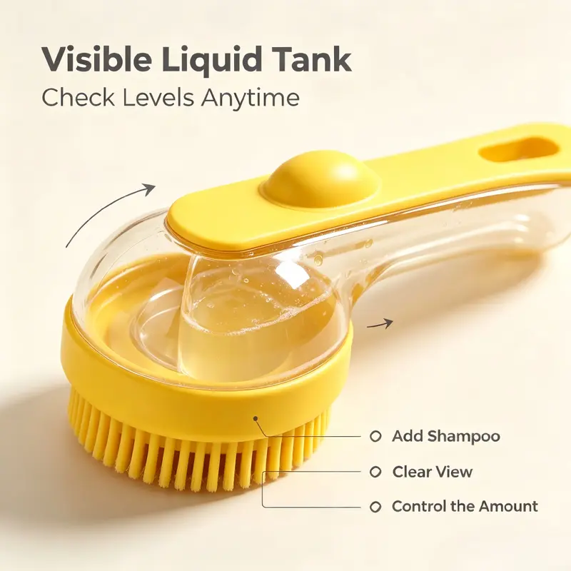 Transparent shampoo storage tank