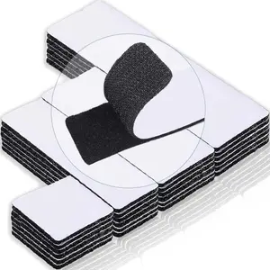 20 Sets Heavy Duty Adhesive Hook and Loop Strips, 6x2, 4x2, 4x1, 2x2 Inches  Double-Sided Fasteners for , School, Office, and Classroom Use, Black Interlocking Tape