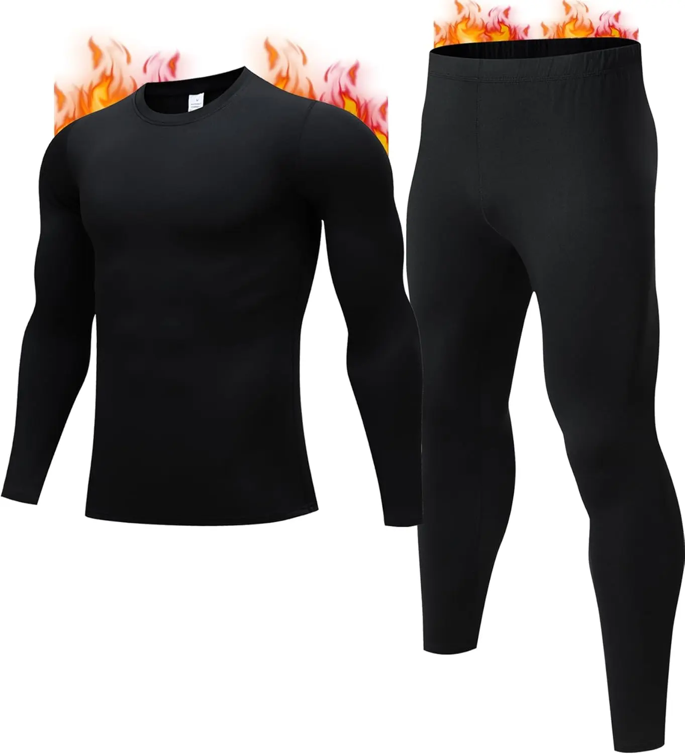 Thermal Underwear for Men, Mens Long Johns Thermal Underwear Set, Fleece Lined Base Layer for Cold Weather S-3XL