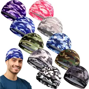 10 Pcs Men Cooling  Caps Welding Hard  Liner Cycling  Caps Wicking Beanie Do Rag Head Wrap for Men