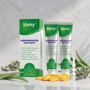 VAMY Organic Natural Hemorrhoid Treatment Cream (1.4 oz) - Aloe-Rich for Sensitive Skin - Gentle Relief for Pain, Itching, Swelling - Includes Finger Cots for Clean Hygienic Use