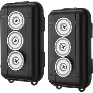 2 Pcs Waterproof Magnetic Key Hider Box Hide Keys Under Car for Indoor Outdoor Storage