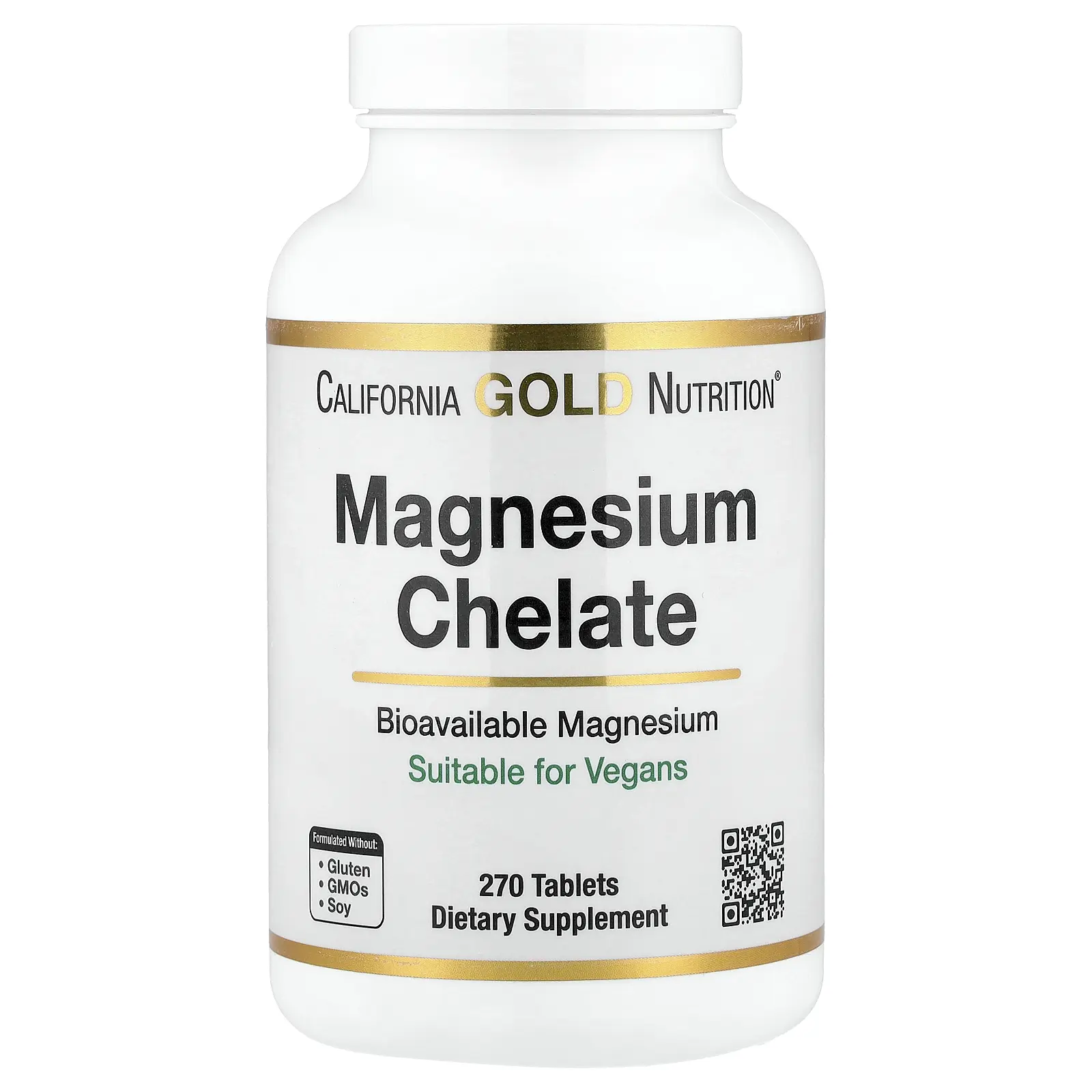 California Gold Nutrition Magnesium Chelate with Calcium, 270 Tablets