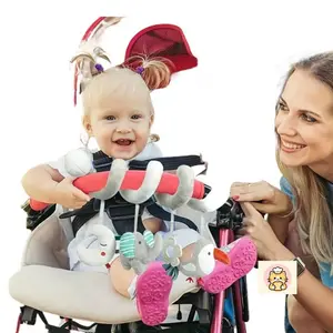 Cute Nordic Style Animal Car Hanging Stroller Toy for Baby Kids, Soft Plush Educational Rattle Teether, Newborn Pram Accessories, Safe and Durable, Perfect Gift for Boys Girls