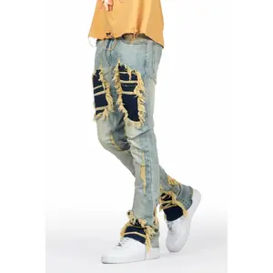 Fateh Light Blue Stacked Flare Jean