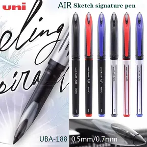 3pcs Japan UNI Ball Air Gel Pen High Quality 0.5/0.7mm Free Ink Control Business Office Signature UBA-188 Black Technology Art Supplies Stationery rawing Signature Pen