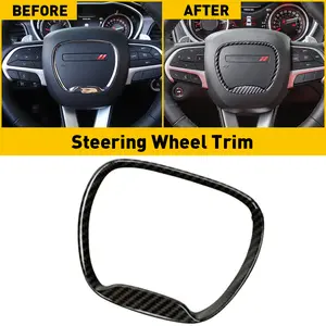 AUXITO For 2014-2021 Dodge Durango Jeep Grand Cherokee SRT8 Steering Wheel Trim Fit decoration