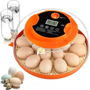18-Egg Incubator, Fully Automatic with Egg Turner & Temperature/Humidity Control, Clear Lid and Storage, for Hatching Chicken, Duck, Quail Eggs