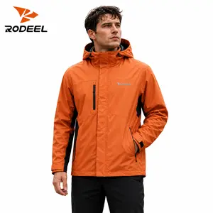 【RODEEL】720 Waterproof Jacket Men Lightweight Breathable Full Zip Hooded Rainwear Durable Rain Coat Weatherproof Windbreaker For Outdoor Hiking Camping Fishing Boating Car Washing City Walking Construction Landscaping Gardening Menswear Workwear Long Slee
