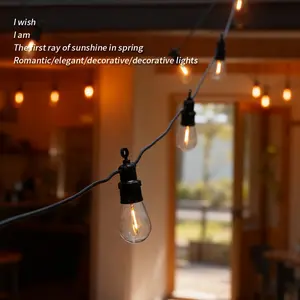 olar Christmas Lights Outdoor 33ft/20 Bulbs. Dusk-to-Dawn Magic for Your Patio & Garden. The Perfect DIY Holiday Decor Upgrade! #ChristmasDecor