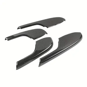 NO BRANDE 4pcs Carbon Fiber Door Armrest Protector Cover Trim - Precision-Cut Clip-On ABS Plastic Car Interior Decorative Accessory for 2016-2021 10th Gen Civic Sedan, Hatchback Type-R