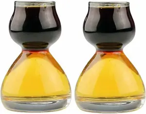 QUAFFER Double Bubble Layered Shot Glass - Shot Glass with Built-in Chaser - Smoothest Shot You've Ever Had – Instant Chaser & No Burn - Perfect for Jagerbombs, Picklebacks, Lemon Drops, and More!